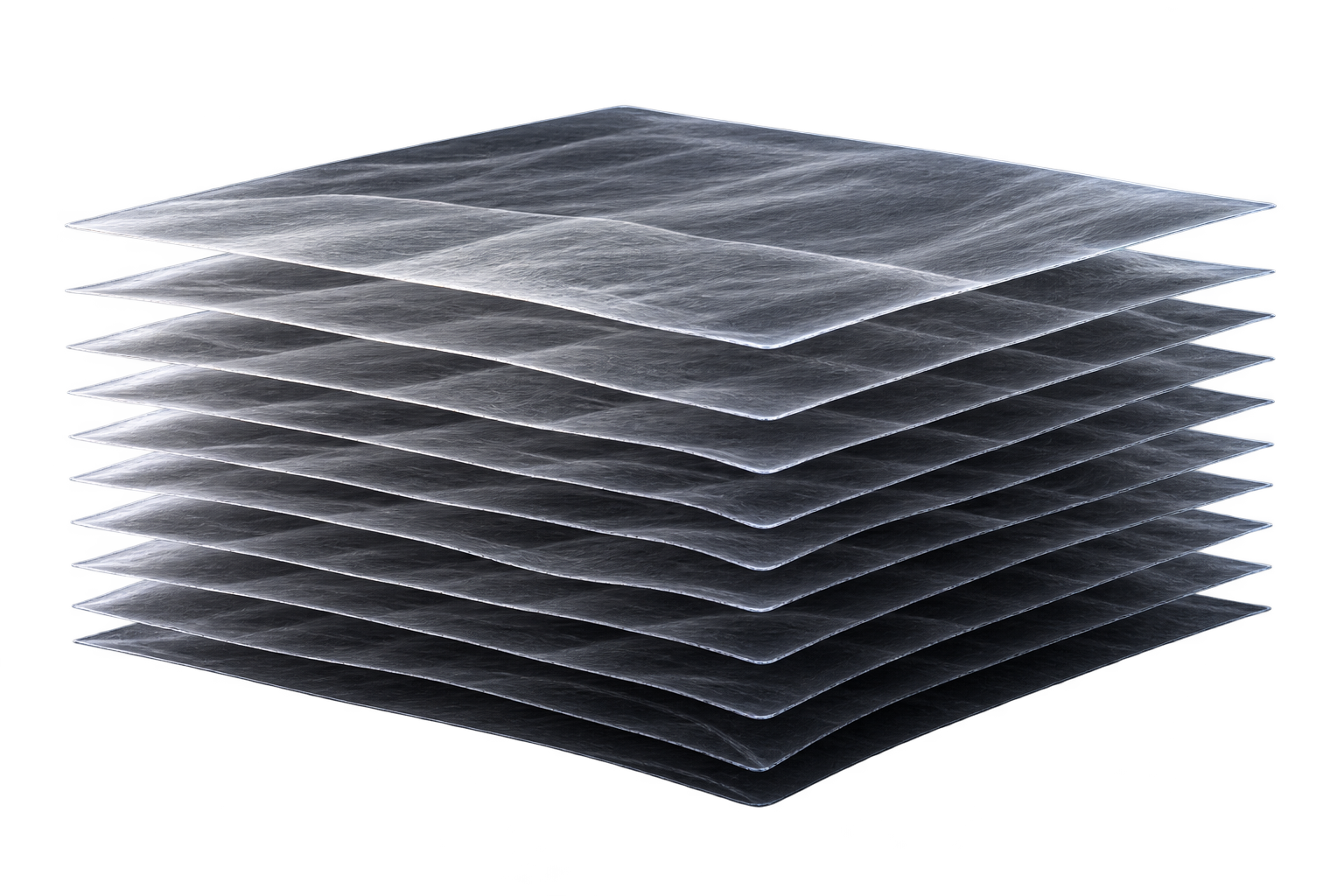 Capas delgadas superpuestas de UHMWPE